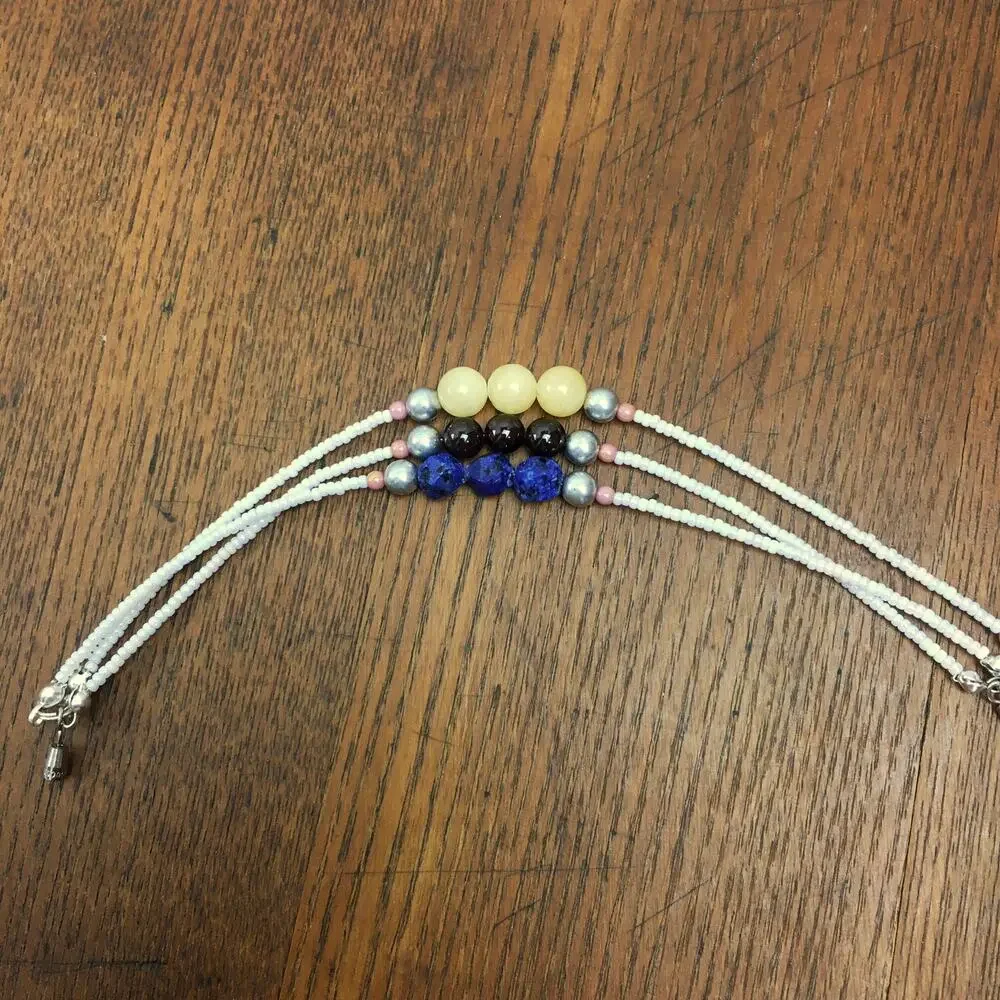 Artisan Made~Triple Strand Gemstone Bracelet